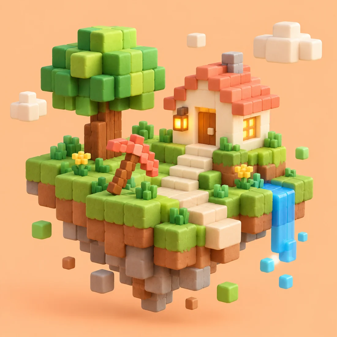 Minecraft — тематическая иллюстрация
